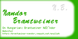 nandor brantweiner business card